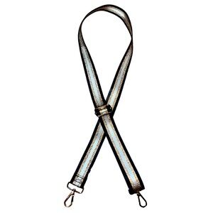 NWOT Detachable Adjustable Thick Band Purse Guitar Strap Stripes and Shimmer